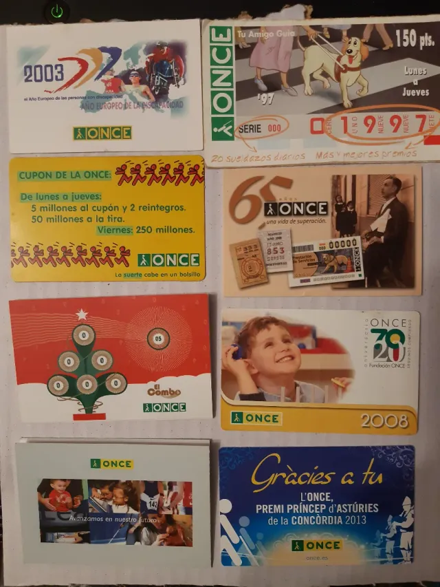 Lote Calendarios Bolsillo ONCE Coleccionistas
