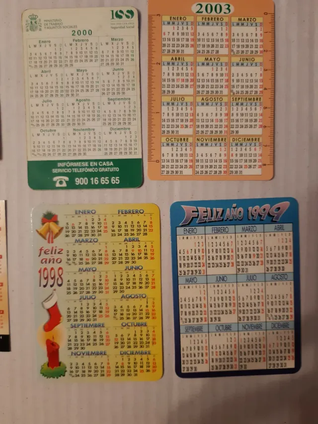 Lote Calendarios Bolsillo ONCE Coleccionistas