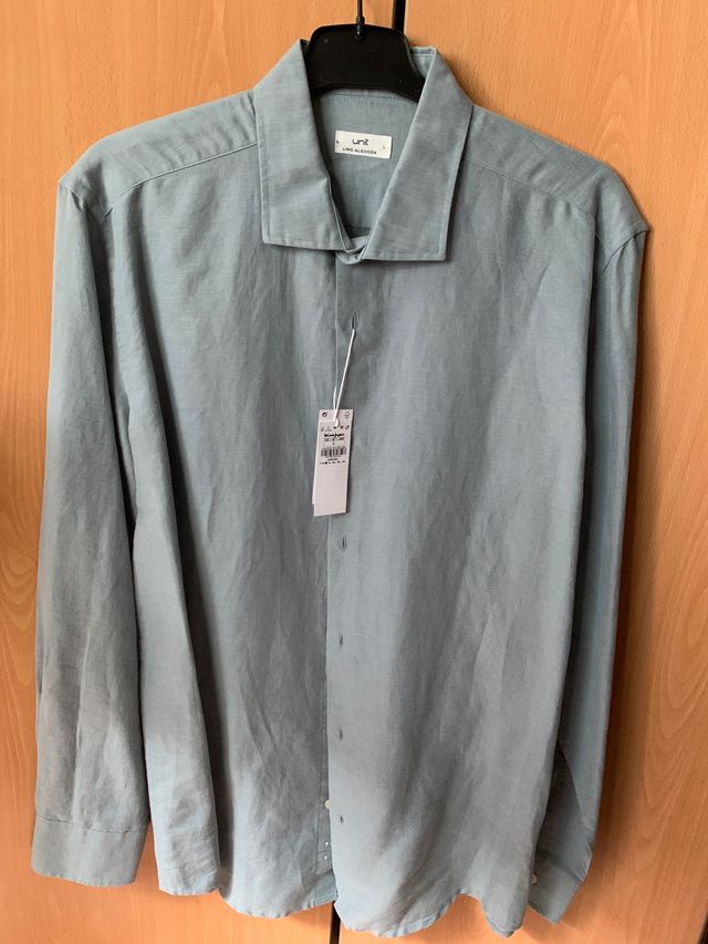 Camisa Unit Lino Algodón Verde El Corte Inglés