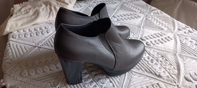 Polacchine donna tacco alto grigio n. 40