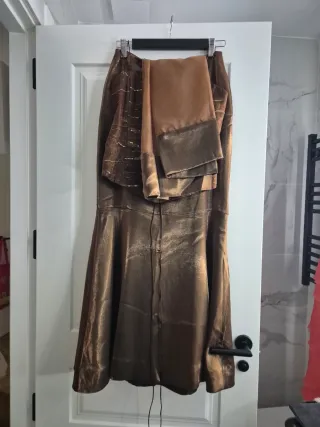 Conjunto Falda y Top Marrón Dorado