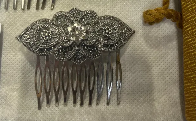 Peineta Vintage Filigrana Plata