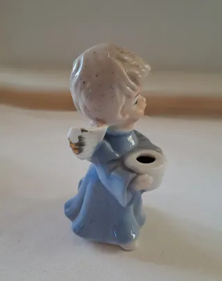 Angioletto porta candela in ceramica