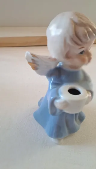 Angioletto porta candela in ceramica