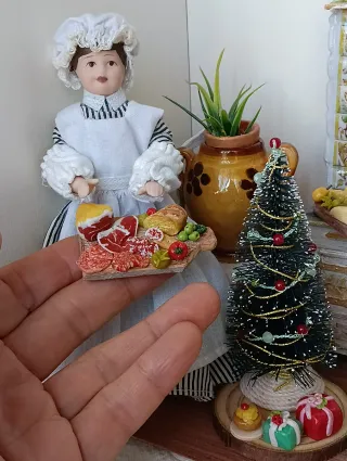 Miniatura vassoio salumi per casa bambole