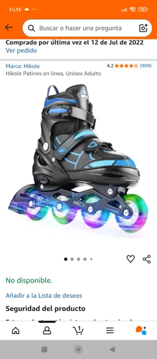 Patines en línea ABEC-7 Negro/Azul