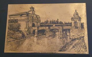 Quadro - Litografia dorata Porta Portello Padova