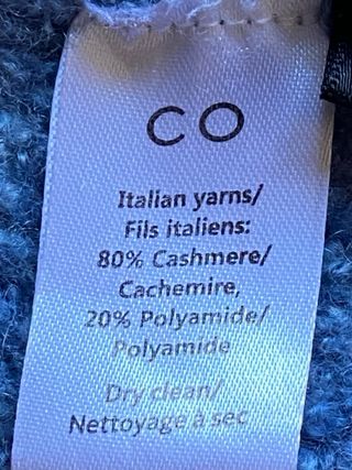 CO Cárdigan 80% Cachemira Talla XS Azul