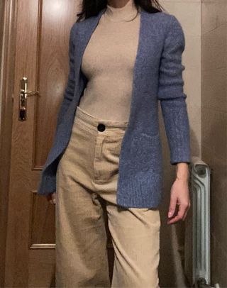 CO Cárdigan 80% Cachemira Talla XS Azul