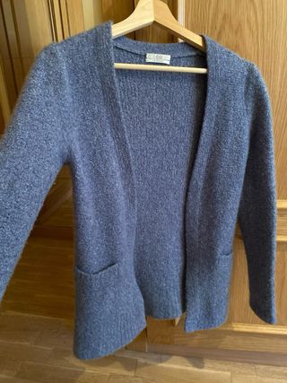 CO Cárdigan 80% Cachemira Talla XS Azul