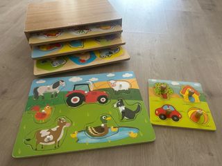 Puzzle encajable madera lote