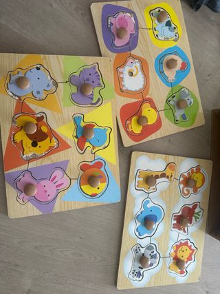 Puzzle encajable madera lote