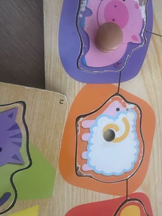 Puzzle encajable madera lote