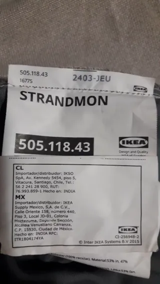 Fodera per poltrona Ikea lino Strandmon