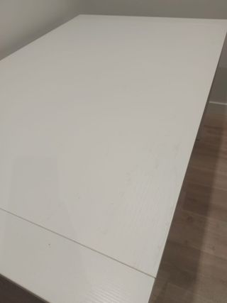 Mesa de comedor extensible blanca