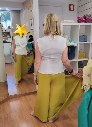 Conjunto top y pantalón palazzo vestir