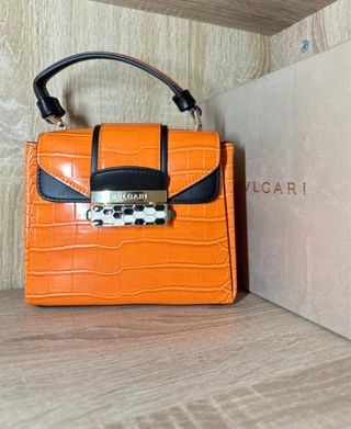 Bolso Bulgari Naranja y Negro