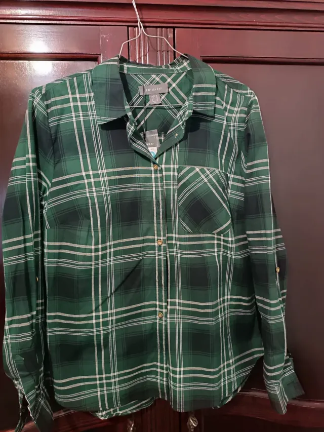 Camisa cuadros verde Primark