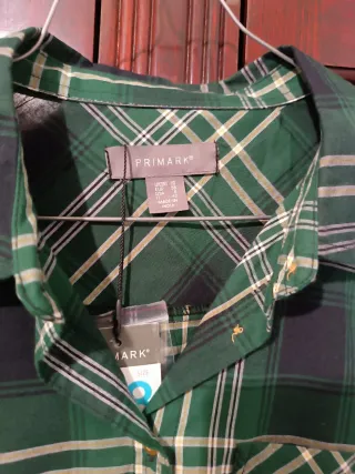 Camisa cuadros verde Primark