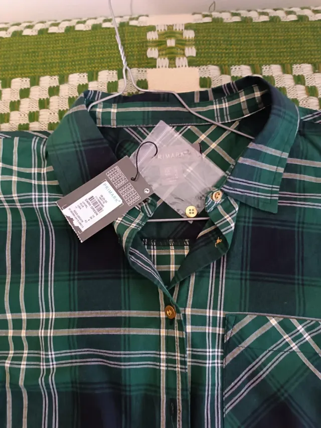 Camisa cuadros verde Primark
