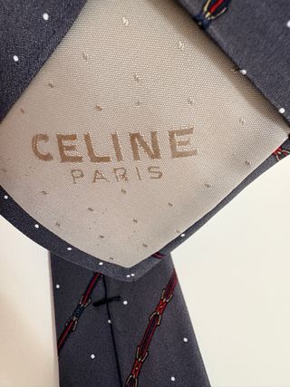 Corbata Seda Celine Paris Azul