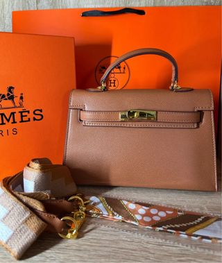 Bolso Hermes Marrón y Dorado
