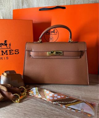 Bolso Hermes Marrón y Dorado