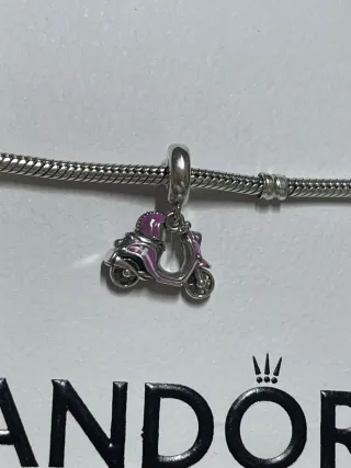 Charm Vespa Rosa Plata 925