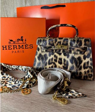 Bolso Hermes Leopardo Piel
