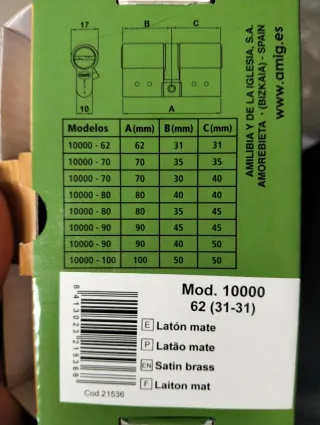 Cilindro AMIG Mod. 10000 Alta Seguridad