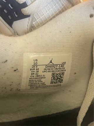 Jordan 4 Retro White Midnight Navy Talla 42