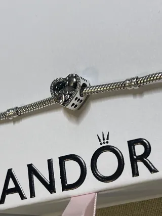 Charm Corazón Huella Perro Plata 925