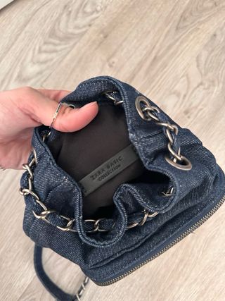 Bolso mochila pequeña Denim con Abalorios