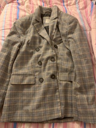 Chaqueta de cuadros gris