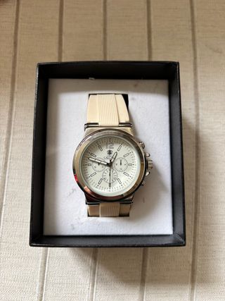 Reloj Calgary Lady Beige y Plateado