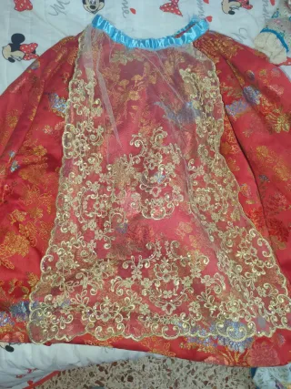 Vestido Fallera Niña Rojo y Dorado