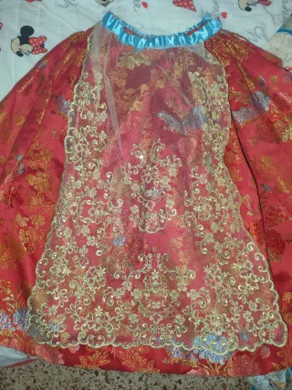 Vestido Fallera Niña Rojo y Dorado