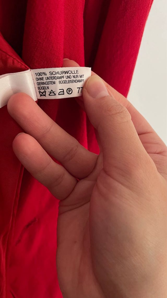 Blazer Lana Virgen Oversize Vintage Roja