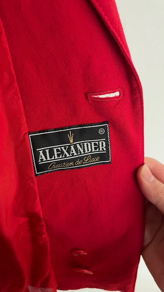 Blazer Lana Virgen Oversize Vintage Roja