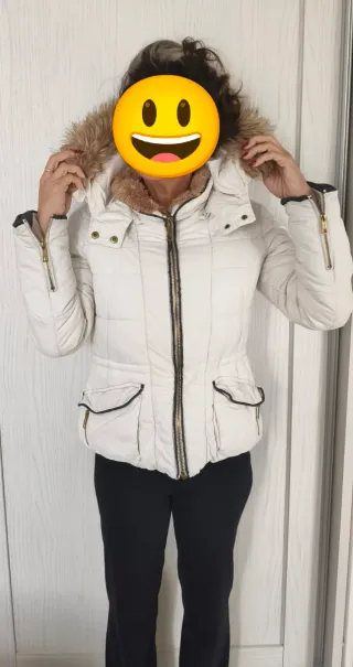Giaccone Zara donna bianco con cappuccio