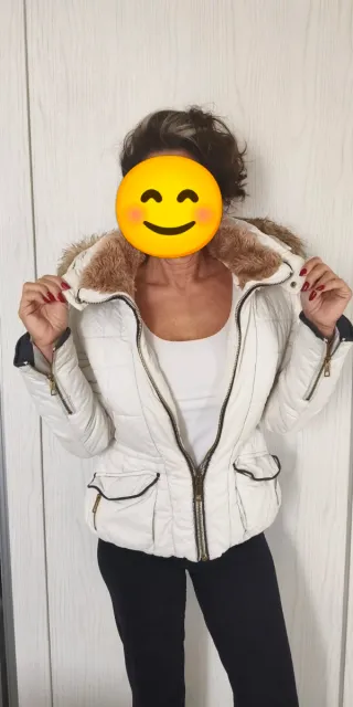 Giaccone Zara donna bianco con cappuccio