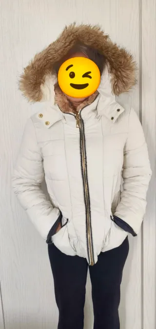 Giaccone Zara donna bianco con cappuccio