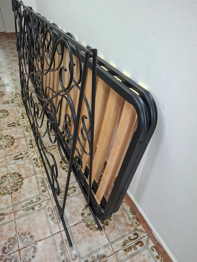 Somier para cama matrimonial. Forja Negro con Cabe