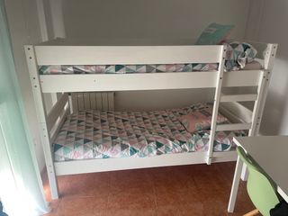 Litera madera lacada blanca de 90x200cm