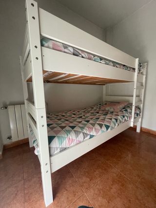 Litera madera lacada blanca de 90x200cm