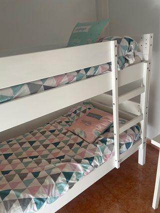 Litera madera lacada blanca de 90x200cm