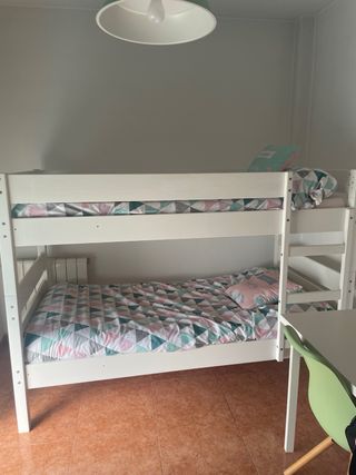 Litera madera lacada blanca de 90x200cm