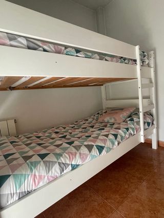 Litera madera lacada blanca de 90x200cm