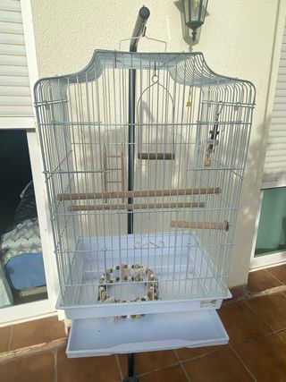 Jaula para pájaros blanca