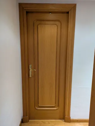 Puerta doble madera con cristales